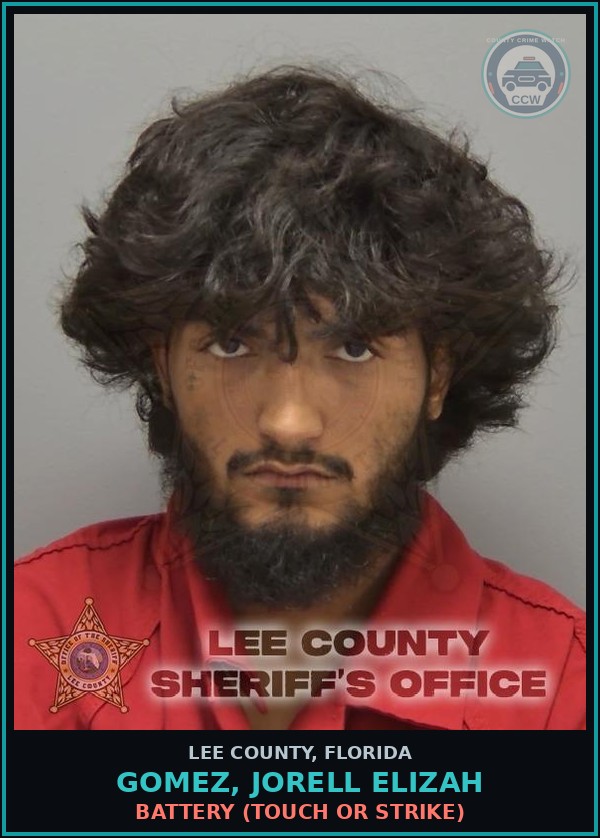 Booking mugshot of GOMEZ, JORELL ELIZAH in Lee County