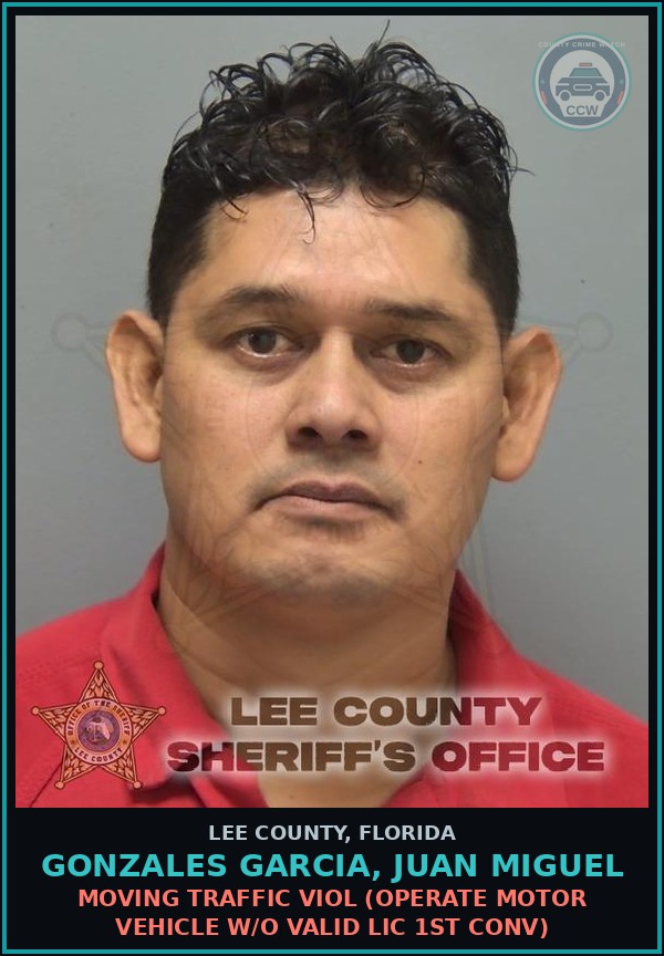 Booking mugshot of GONZALES GARCIA, JUAN MIGUEL in Lee County