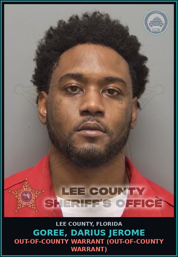 Booking mugshot of GOREE, DARIUS JEROME in Lee County