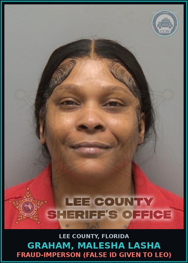 Booking mugshot of GRAHAM, MALESHA LASHA in Lee County