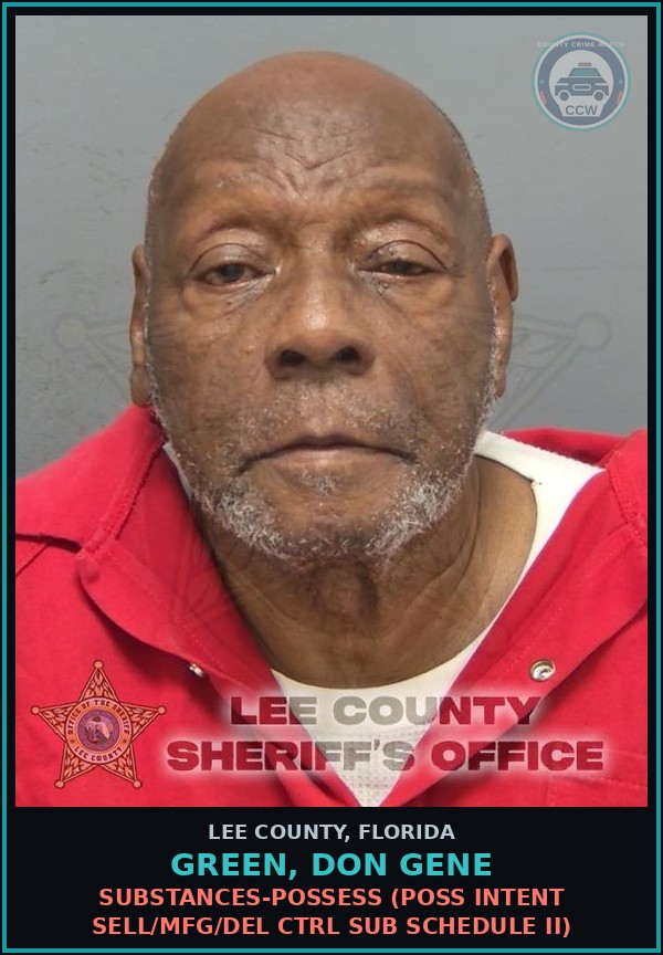 Booking mugshot of GREEN, DON GENE in Lee County