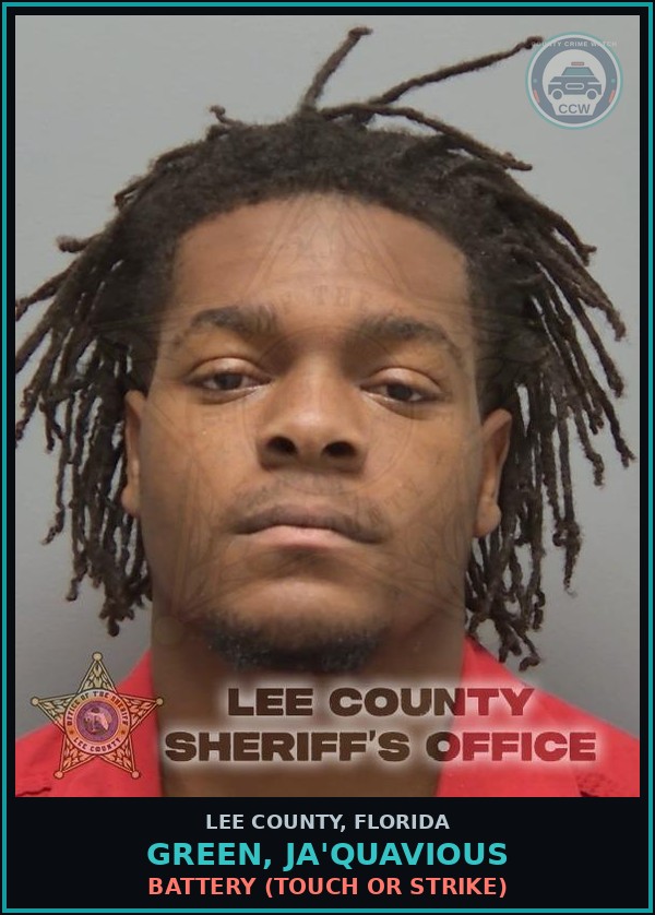 Booking mugshot of GREEN, JA'QUAVIOUS in Lee County
