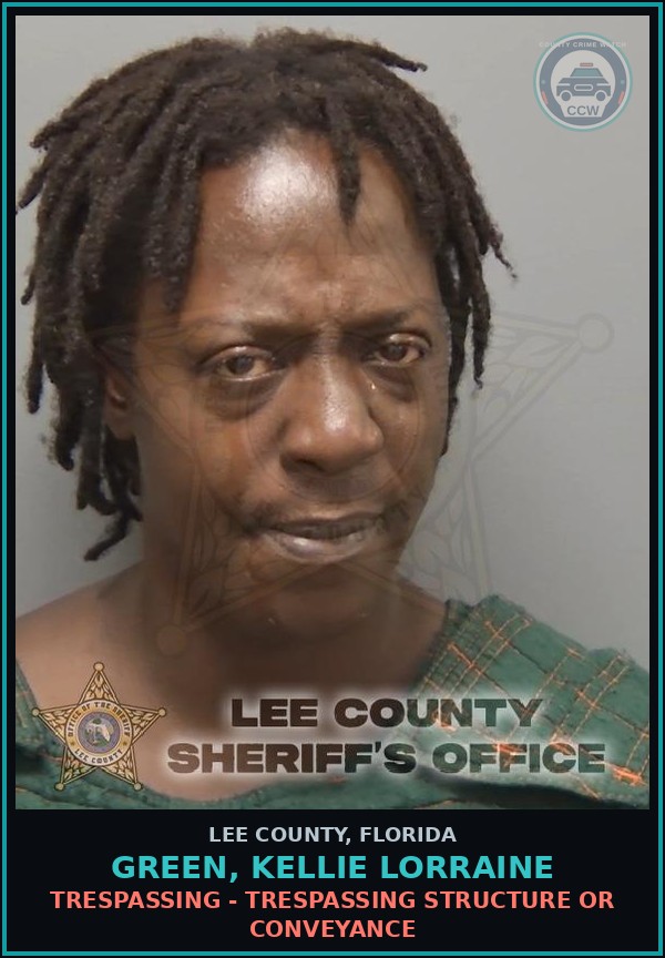 Booking mugshot of GREEN, KELLIE LORRAINE in Lee County