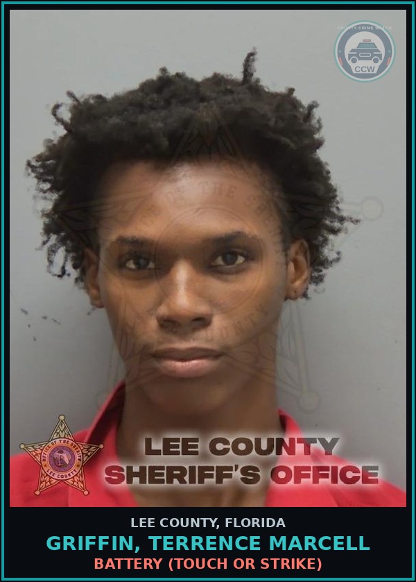 Booking mugshot of GRIFFIN, TERRENCE MARCELL in Lee County