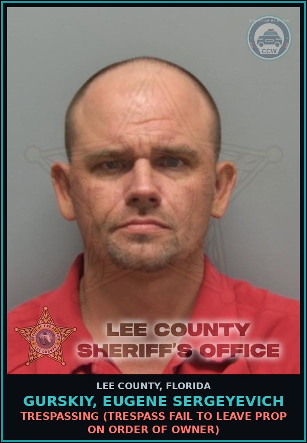 Booking mugshot of GURSKIY, EUGENE SERGEYEVICH in Lee County
