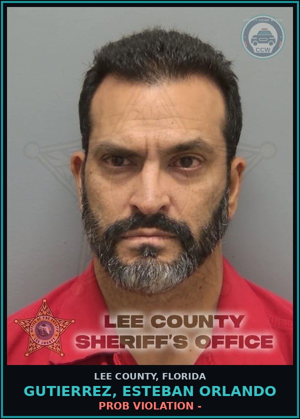 Booking mugshot of GUTIERREZ, ESTEBAN ORLANDO in Lee County
