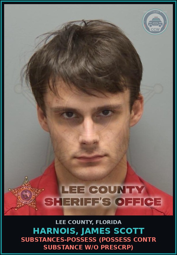 Booking mugshot of HARNOIS, JAMES SCOTT in Lee County