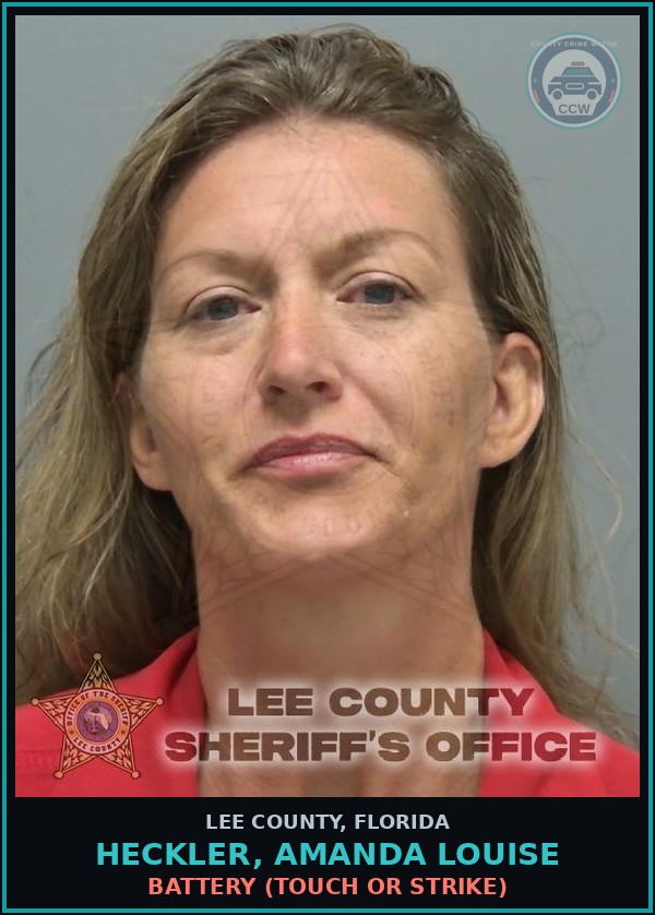 Booking mugshot of HECKLER, AMANDA LOUISE in Lee County