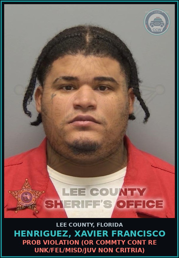 Booking mugshot of HENRIGUEZ, XAVIER FRANCISCO in Lee County