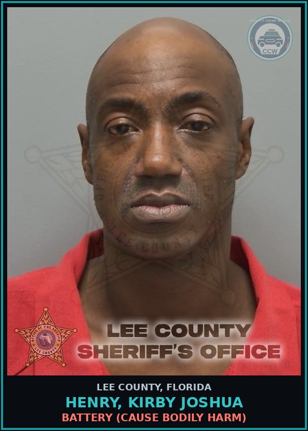 Booking mugshot of HENRY, KIRBY JOSHUA in Lee County