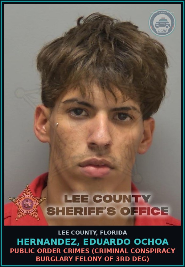 Booking mugshot of HERNANDEZ, EDUARDO OCHOA in Lee County