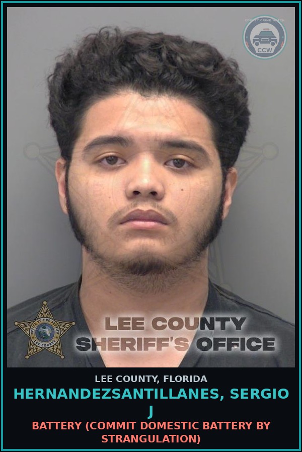 Booking mugshot of HERNANDEZSANTILLANES, SERGIO J in Lee County