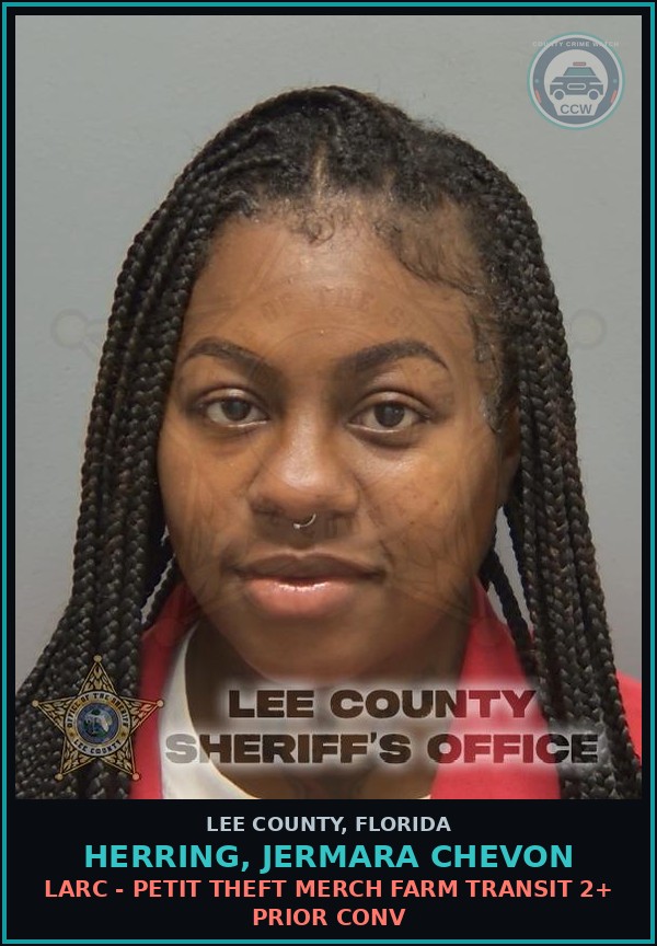 Booking mugshot of HERRING, JERMARA CHEVON in Lee County