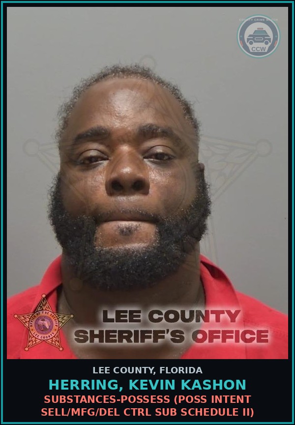 Booking mugshot of HERRING, KEVIN KASHON in Lee County