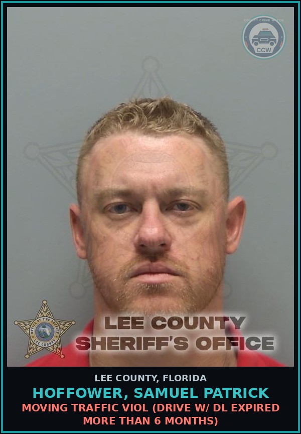 Booking mugshot of HOFFOWER, SAMUEL PATRICK in Lee County