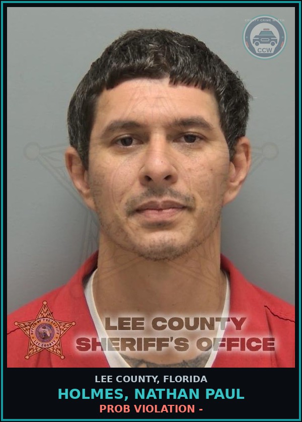 Booking mugshot of HOLMES, NATHAN PAUL in Lee County