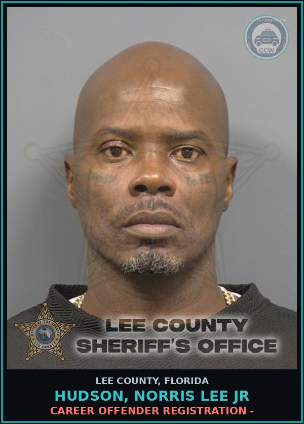 Booking mugshot of HUDSON, NORRIS LEE JR in Lee County