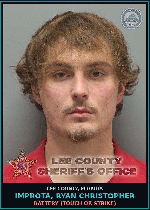 Booking mugshot of IMPROTA, RYAN CHRISTOPHER in Lee County