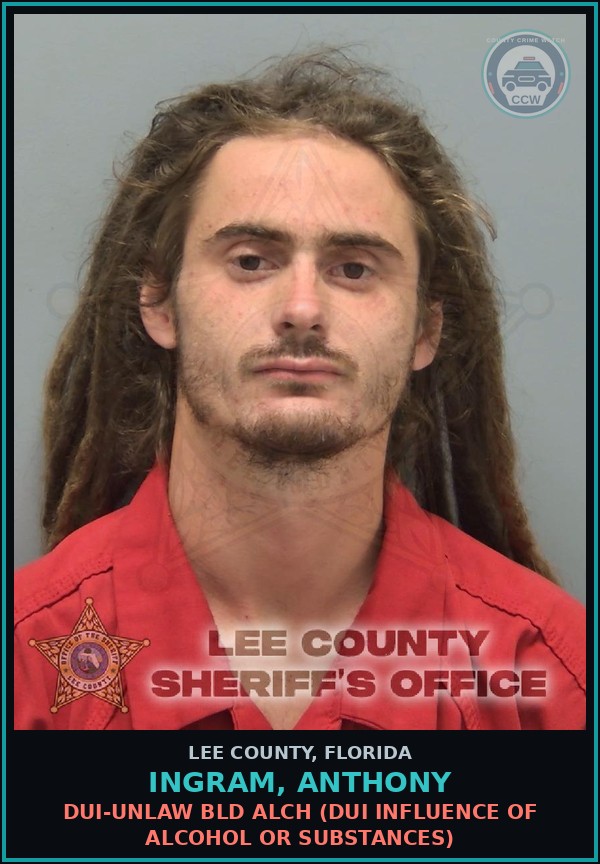 Booking mugshot of INGRAM, ANTHONY in Lee County