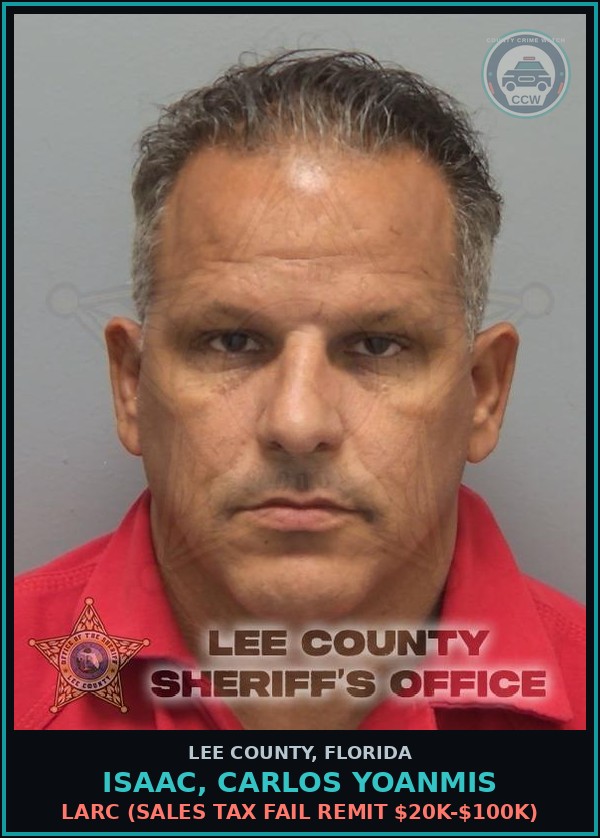 Booking mugshot of ISAAC, CARLOS YOANMIS in Lee County