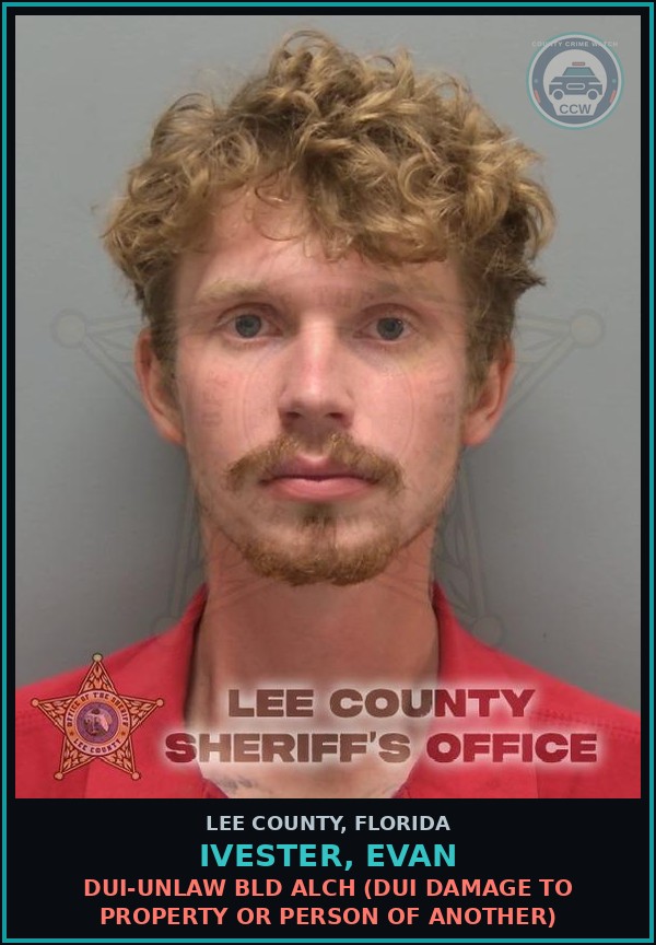 Booking mugshot of IVESTER, EVAN in Lee County