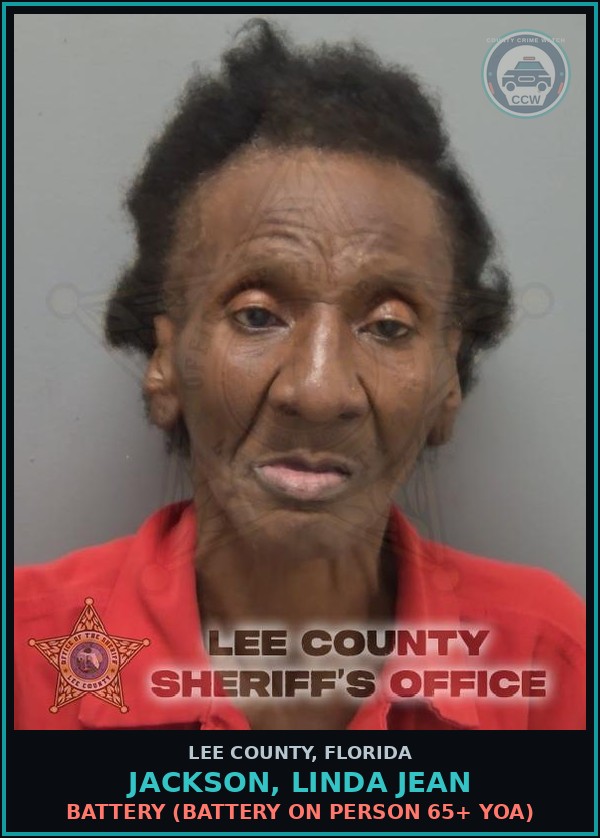 Booking mugshot of JACKSON, LINDA JEAN in Lee County