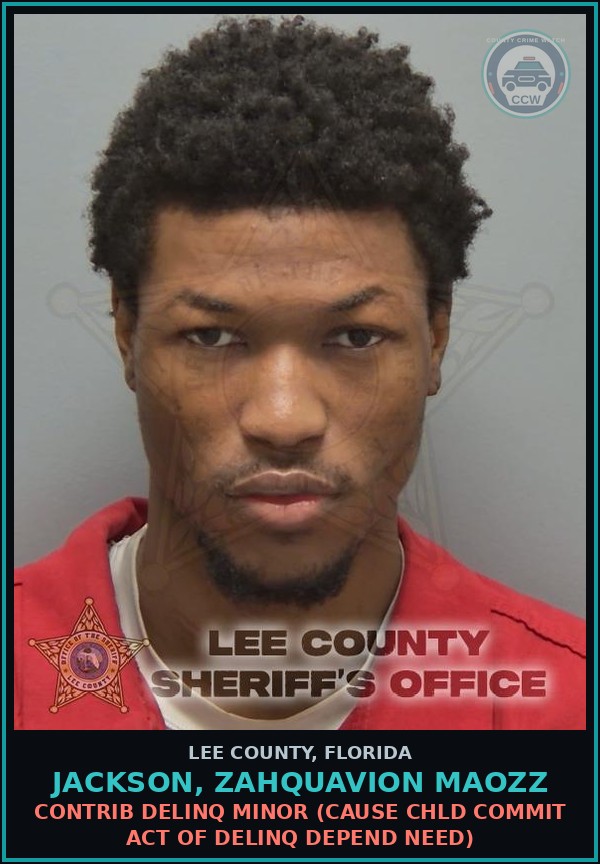 Booking mugshot of JACKSON, ZAHQUAVION MAOZZ in Lee County