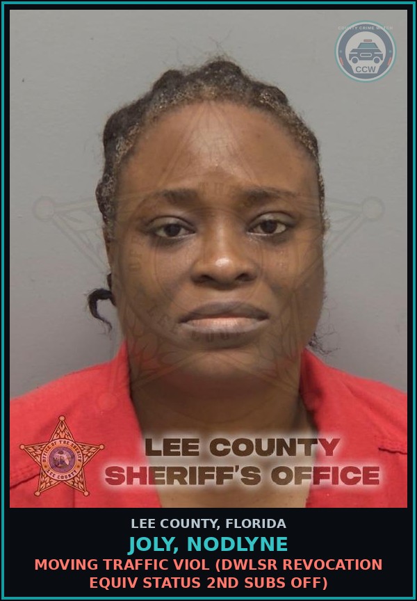 Booking mugshot of JOLY, NODLYNE in Lee County