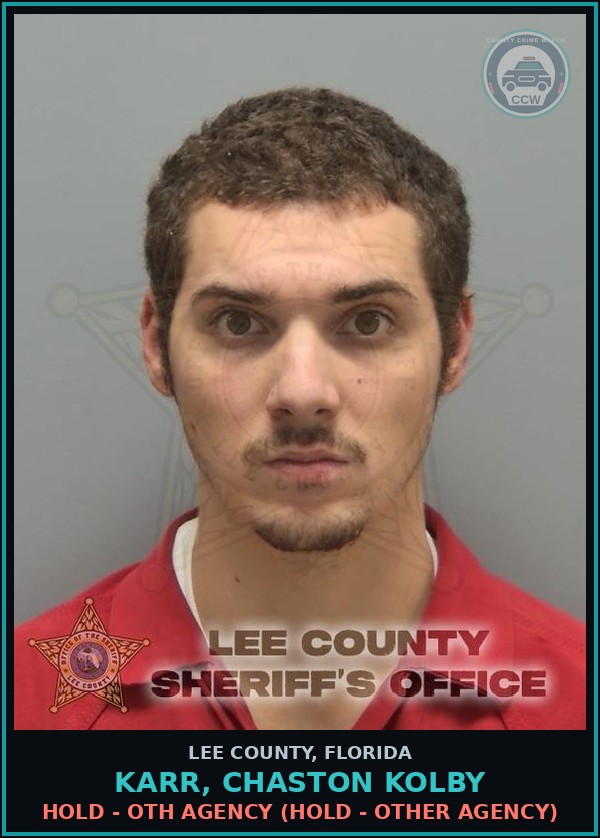 Booking mugshot of KARR, CHASTON KOLBY in Lee County