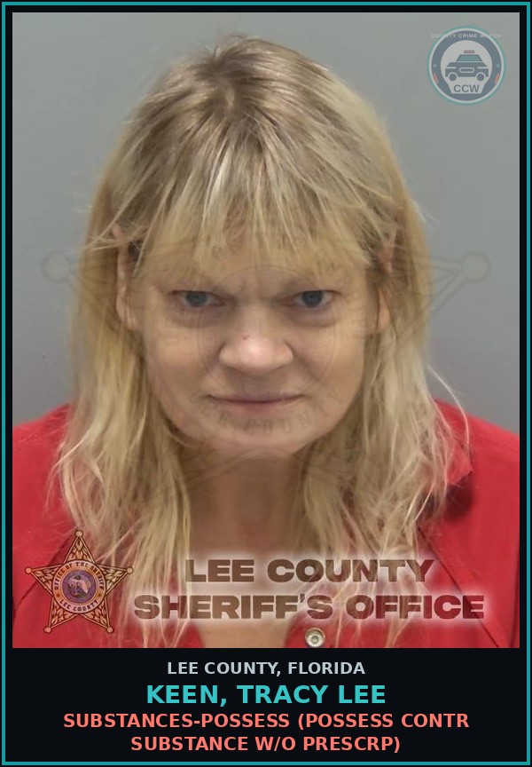 Booking mugshot of KEEN, TRACY LEE in Lee County