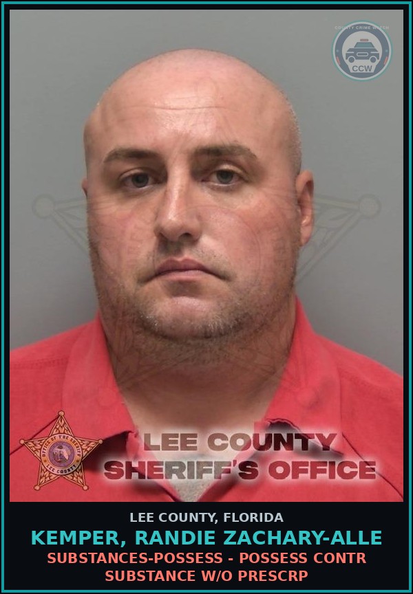 Booking mugshot of KEMPER, RANDIE ZACHARY-ALLE in Lee County