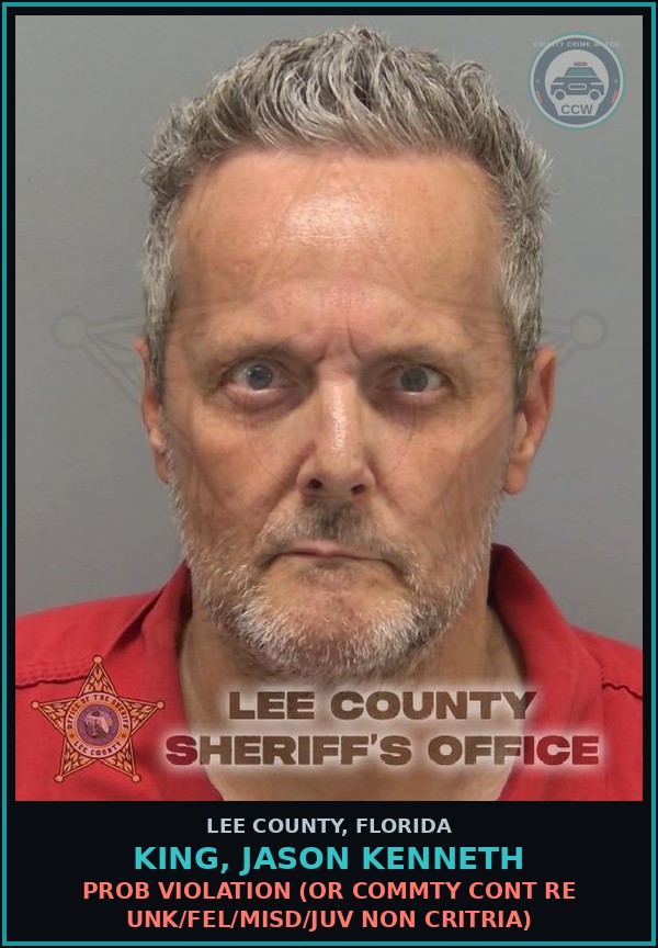 Booking mugshot of KING, JASON KENNETH in Lee County