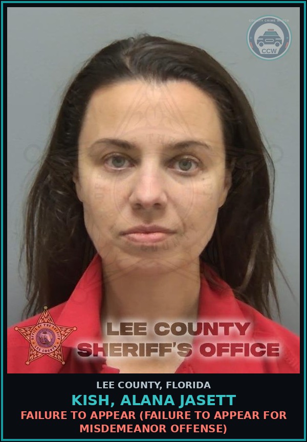 Booking mugshot of KISH, ALANA JASETT in Lee County