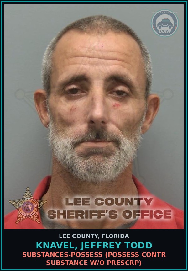Booking mugshot of KNAVEL, JEFFREY TODD in Lee County