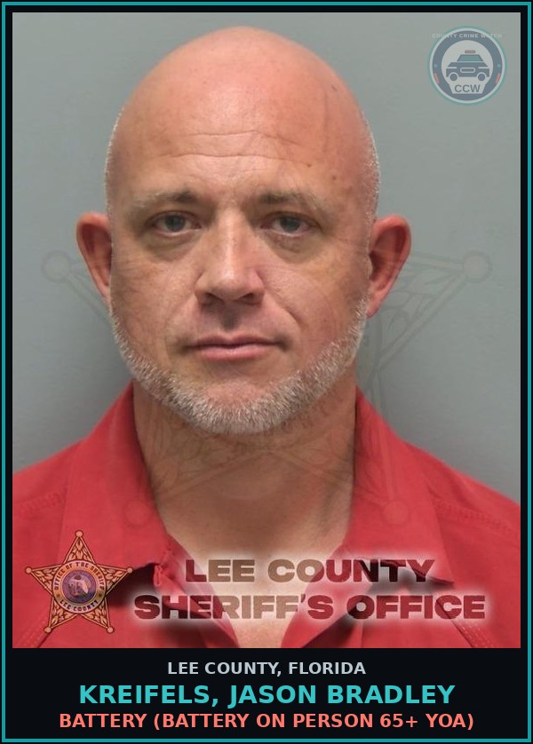 Booking mugshot of KREIFELS, JASON BRADLEY in Lee County