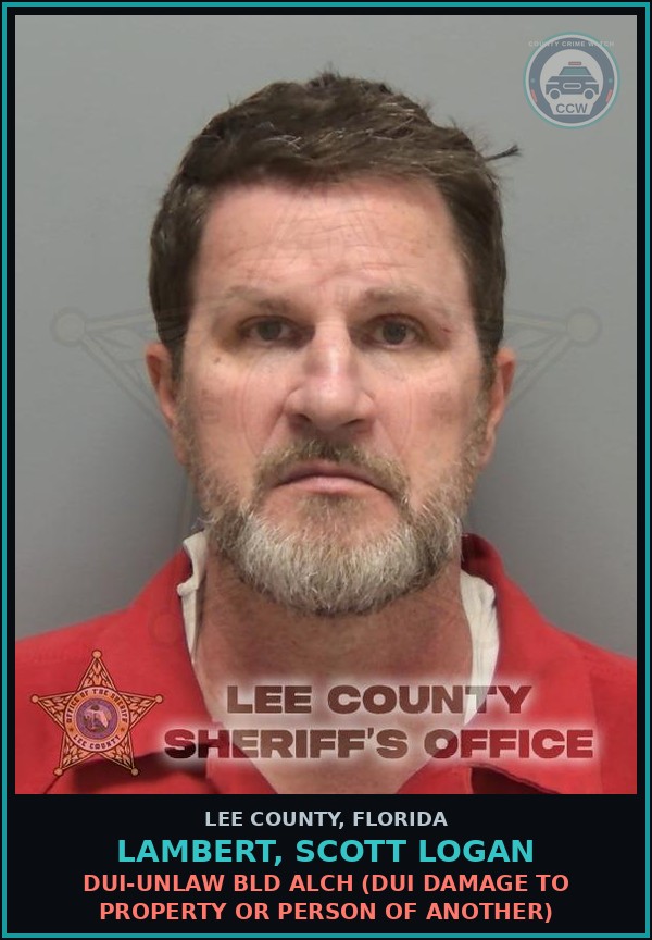 Booking mugshot of LAMBERT, SCOTT LOGAN in Lee County