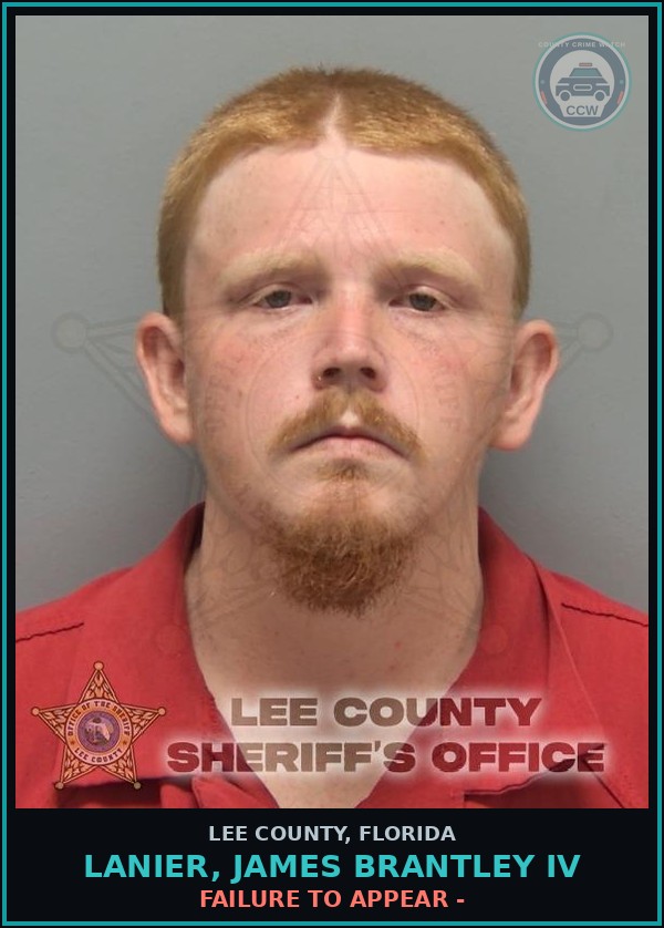 Booking mugshot of LANIER, JAMES BRANTLEY IV in Lee County