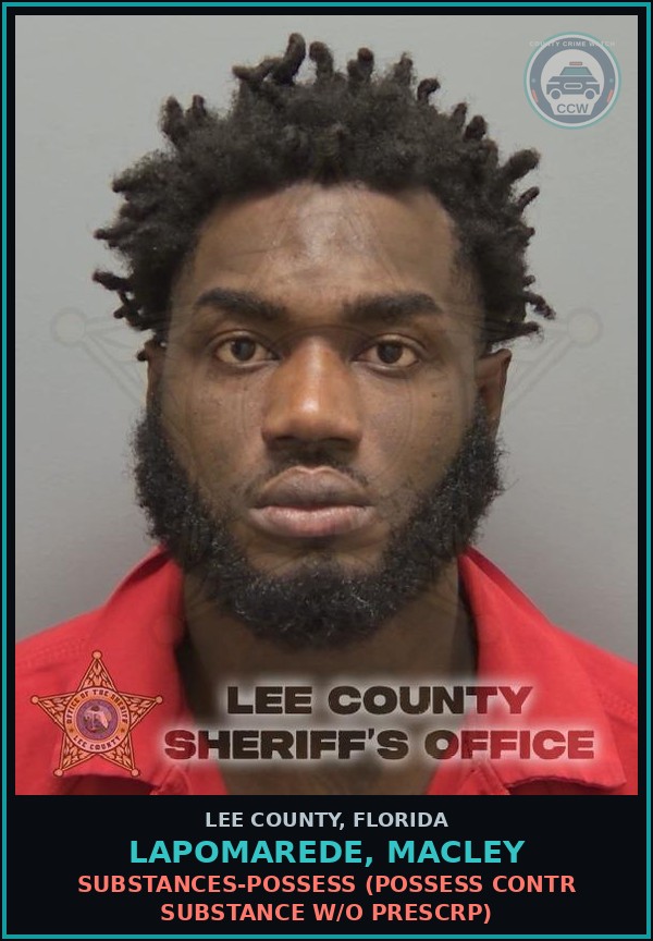Booking mugshot of LAPOMAREDE, MACLEY in Lee County