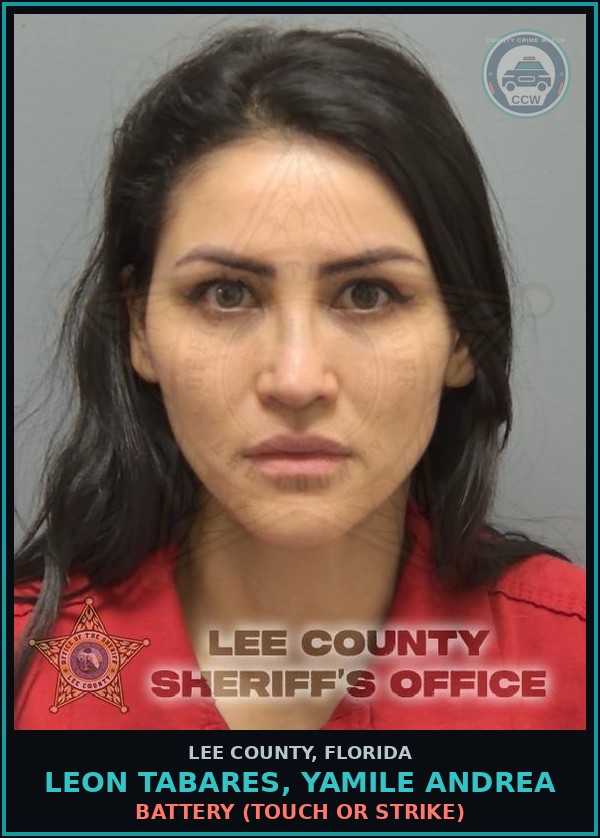 Booking mugshot of LEON TABARES, YAMILE ANDREA in Lee County