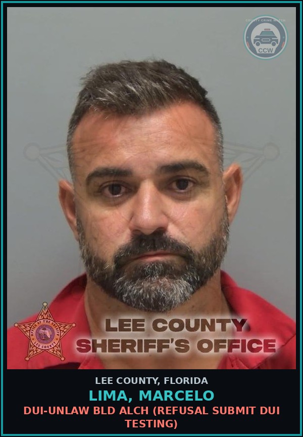 Booking mugshot of LIMA, MARCELO in Lee County