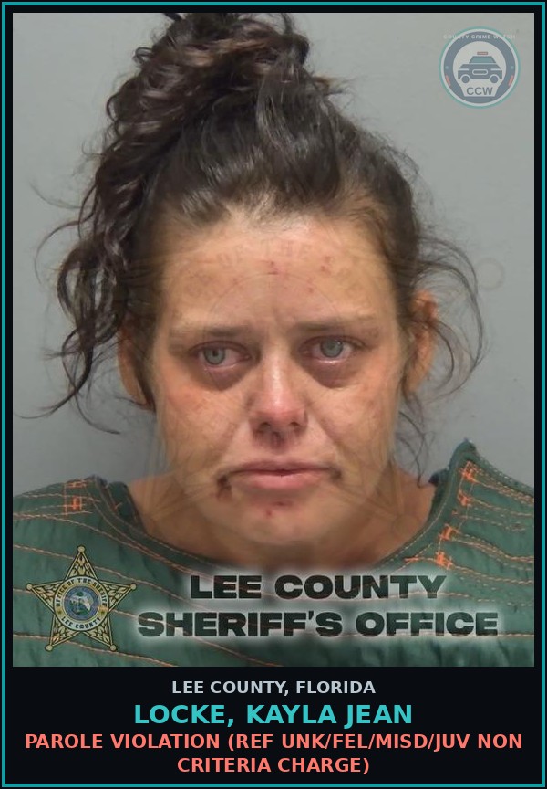 Booking mugshot of LOCKE, KAYLA JEAN in Lee County