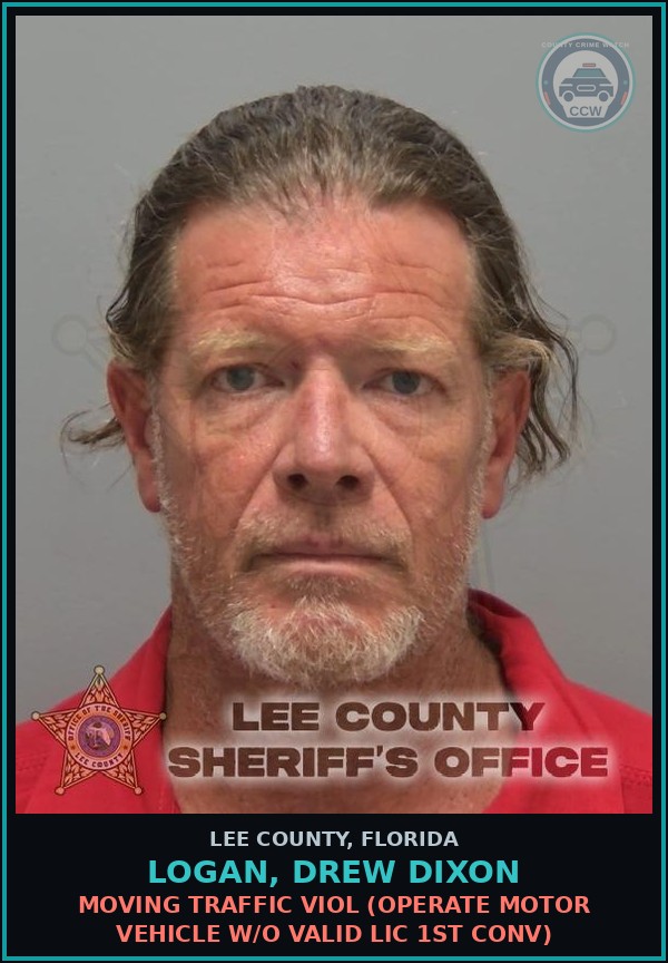 Booking mugshot of LOGAN, DREW DIXON in Lee County