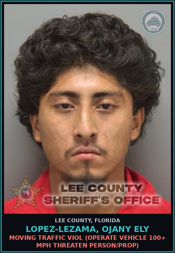 Booking mugshot of LOPEZ-LEZAMA, OJANY ELY in Lee County
