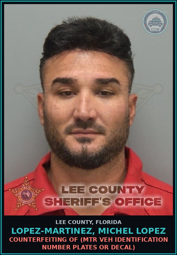 Booking mugshot of LOPEZ-MARTINEZ, MICHEL LOPEZ in Lee County