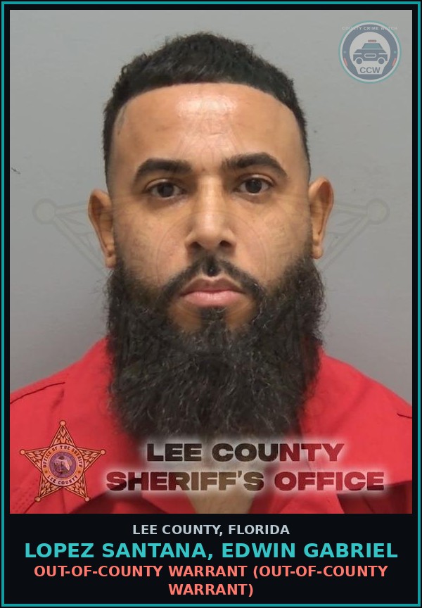 Booking mugshot of LOPEZ SANTANA, EDWIN GABRIEL in Lee County