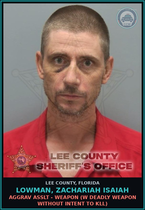 Booking mugshot of LOWMAN, ZACHARIAH ISAIAH in Lee County