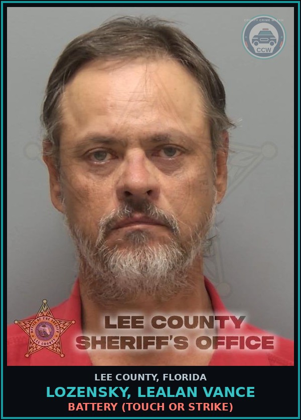 Booking mugshot of LOZENSKY, LEALAN VANCE in Lee County