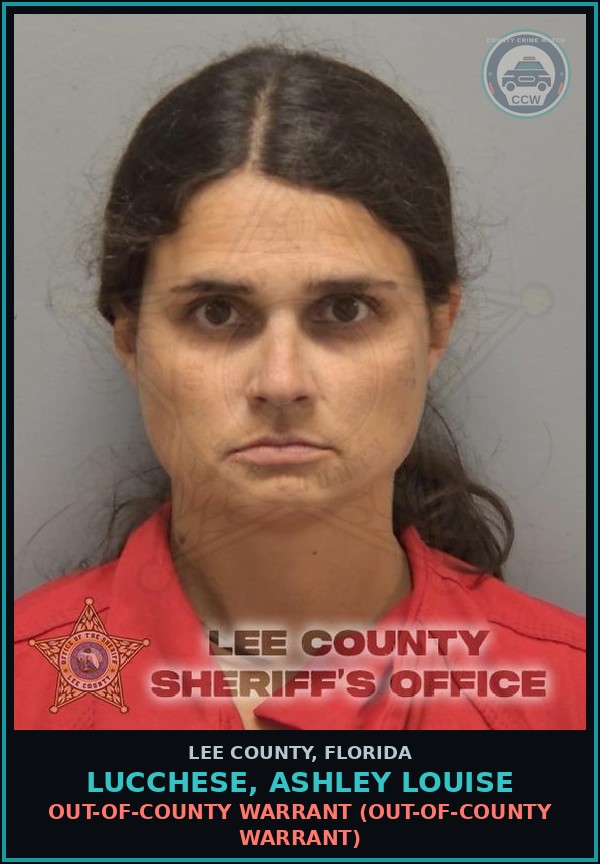 Booking mugshot of LUCCHESE, ASHLEY LOUISE in Lee County