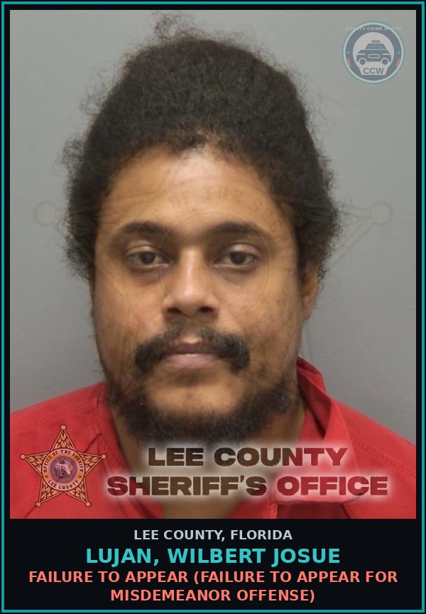 Booking mugshot of LUJAN, WILBERT JOSUE in Lee County