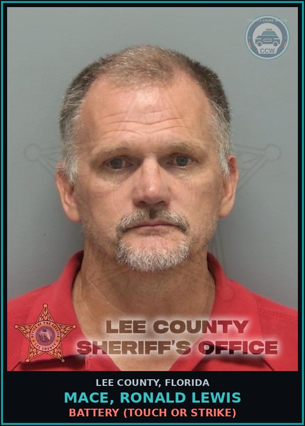 Booking mugshot of MACE, RONALD LEWIS in Lee County